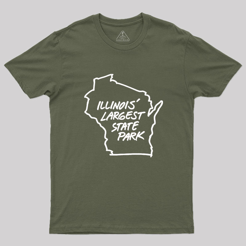 Illinois' Largest State Park Wisconsin Geek T-Shirt