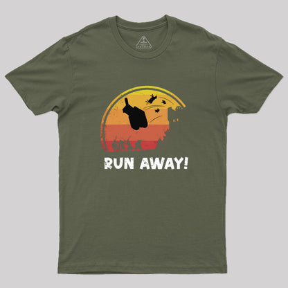 Vintage Run Away Geek T-Shirt