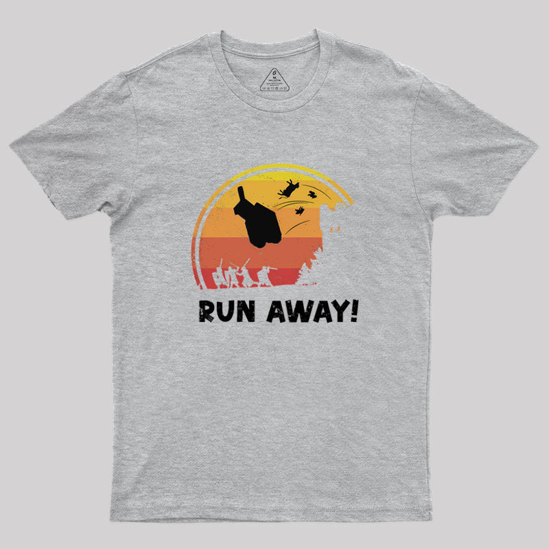 Vintage Run Away Geek T-Shirt