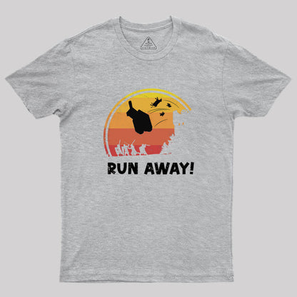 Vintage Run Away Geek T-Shirt