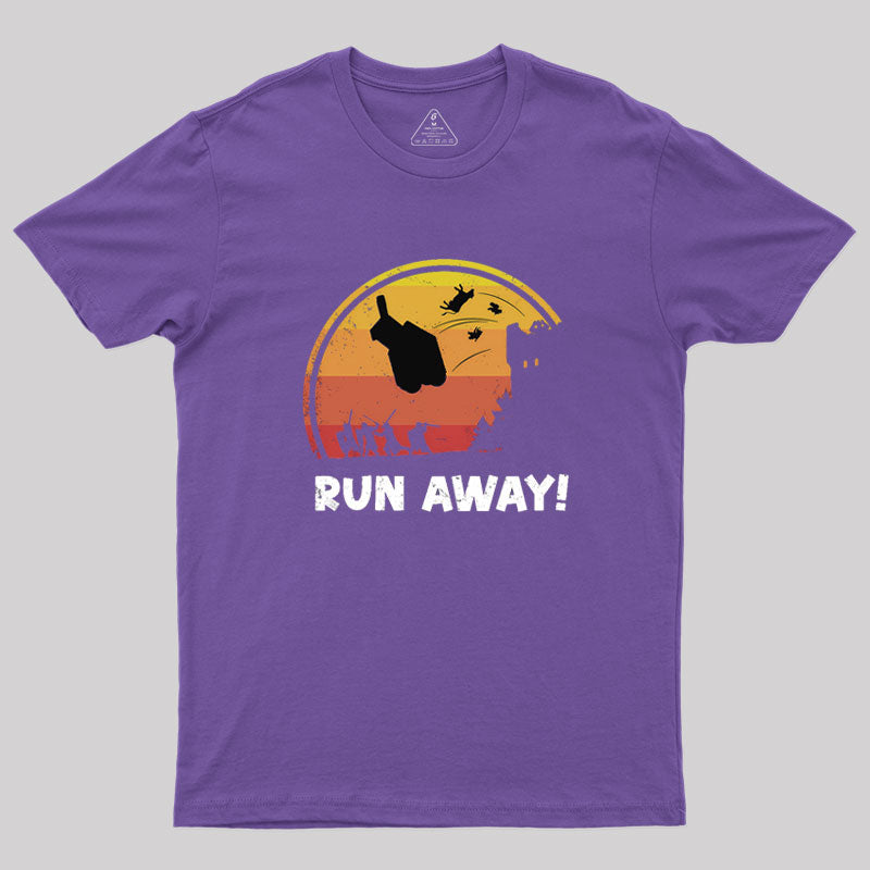 Vintage Run Away Geek T-Shirt