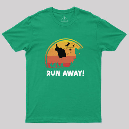 Vintage Run Away Geek T-Shirt