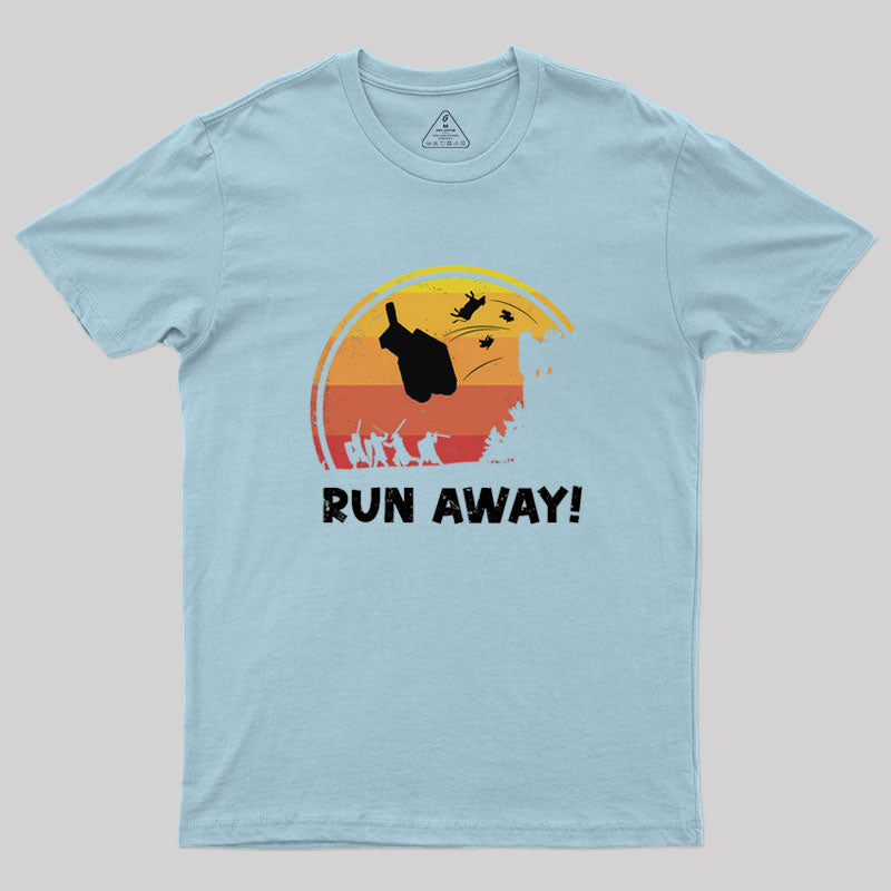 Vintage Run Away Geek T-Shirt