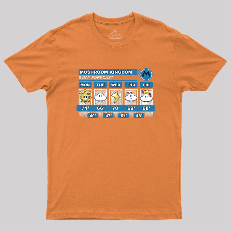 Mushroom Kingdom 5 Day Forecast Geek T-Shirt