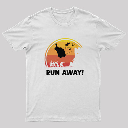 Vintage Run Away Geek T-Shirt