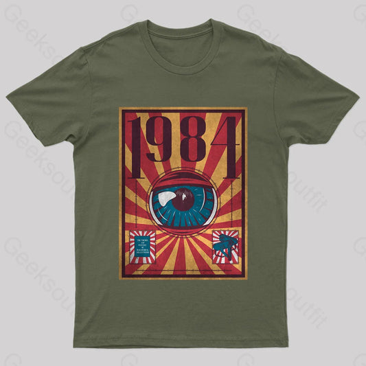 1984 Dystopia Geek T-Shirt Army Green / S