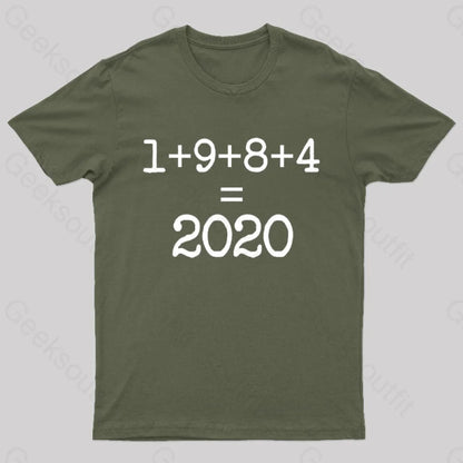 1984 Equals 2020 Orwellian Days Are Here Nerd T-Shirt Army Green / S