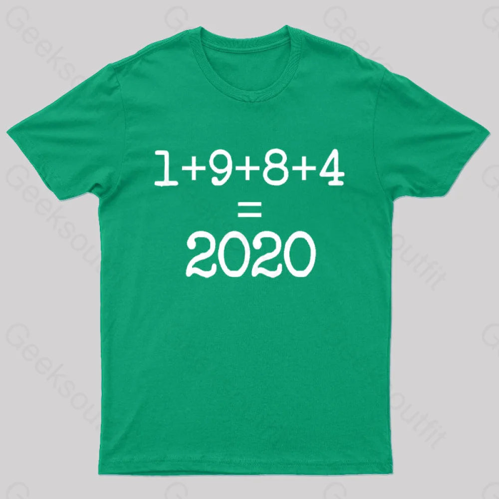 1984 Equals 2020 Orwellian Days Are Here Nerd T-Shirt Green / S