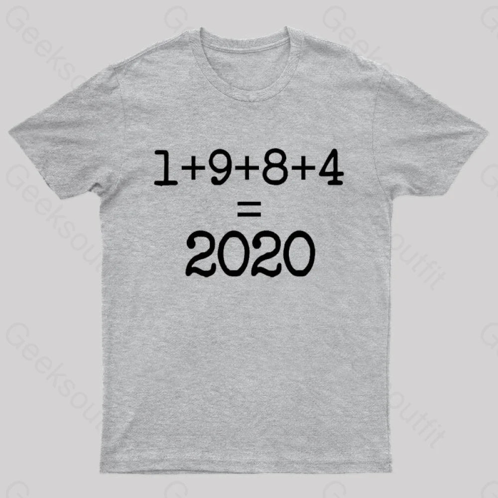 1984 Equals 2020 Orwellian Days Are Here Nerd T-Shirt Grey / S