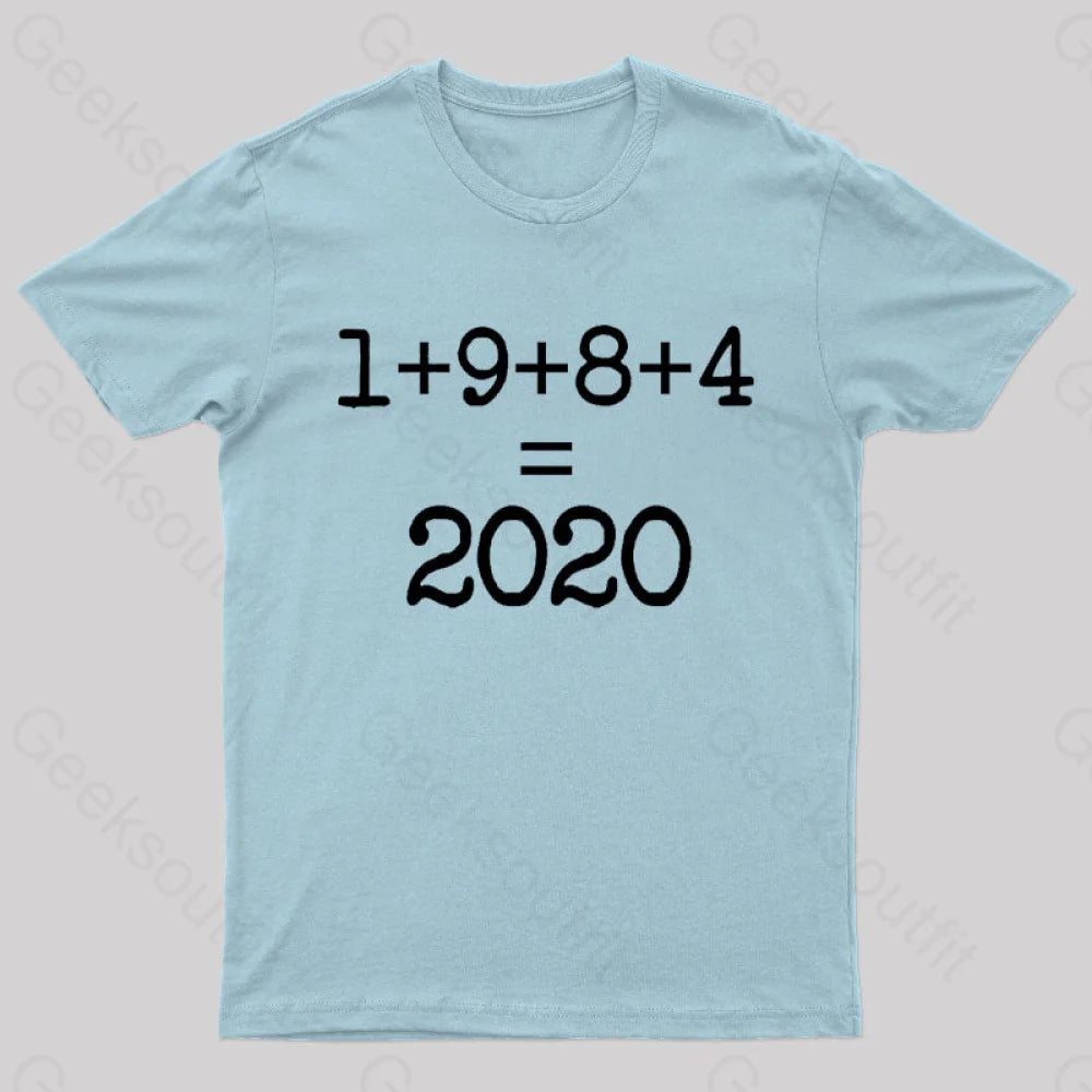 1984 Equals 2020 Orwellian Days Are Here Nerd T-Shirt Light Blue / S