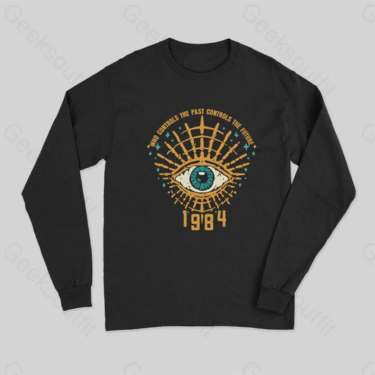 1984 George Orwell Control The Future Long Sleeve T-Shirt Black / S