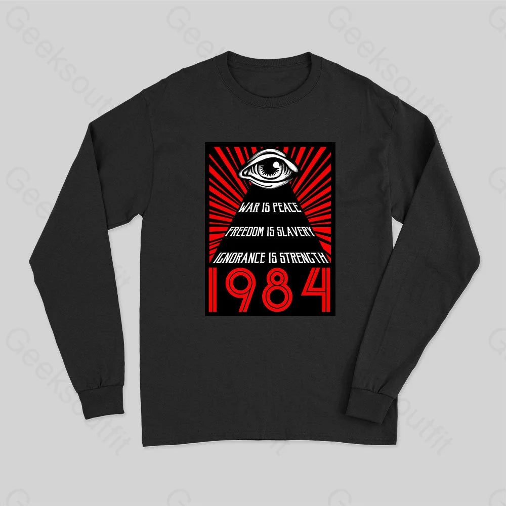 1984 Orwell Long Sleeve T-Shirt Black / S