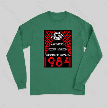 1984 Orwell Long Sleeve T-Shirt Green / S