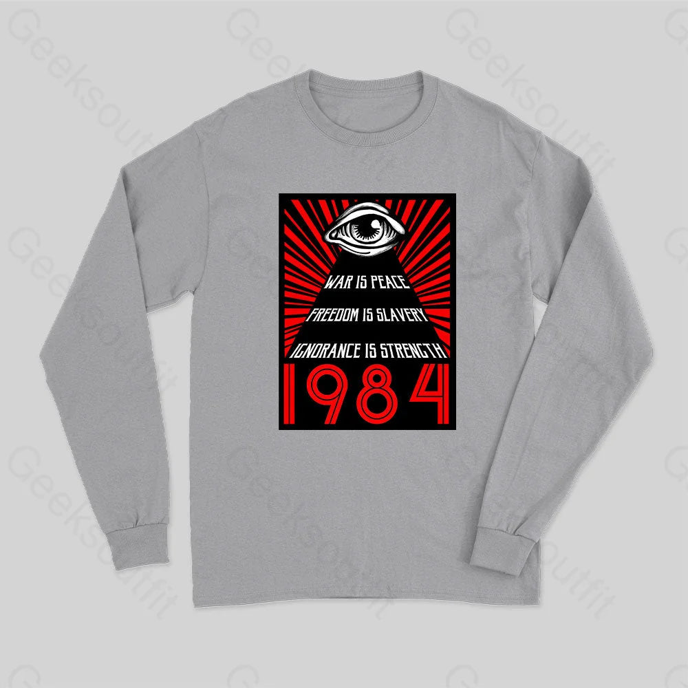 1984 Orwell Long Sleeve T-Shirt Grey / S