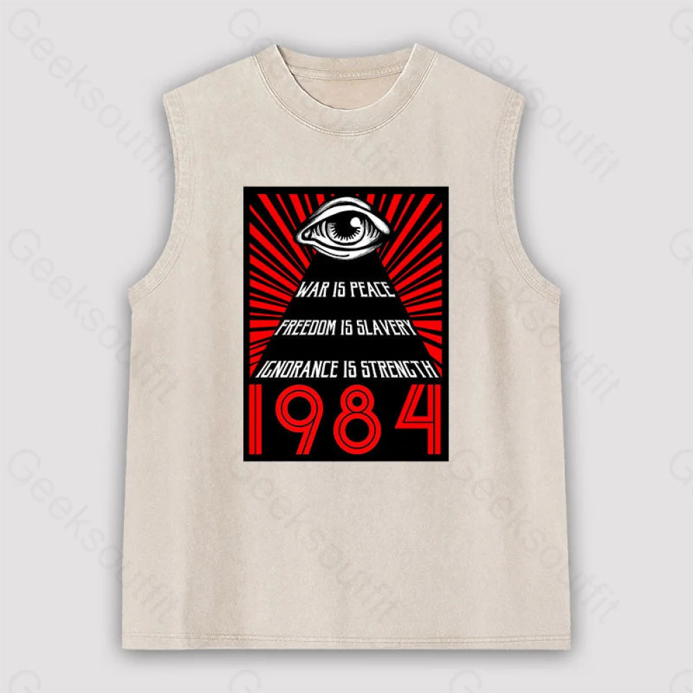 1984 Orwell Unisex Washed Tank Apricot / S