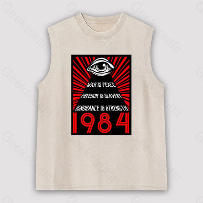 1984 Orwell Unisex Washed Tank Apricot / S