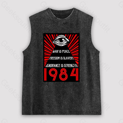 1984 Orwell Unisex Washed Tank Black / S