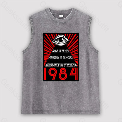 1984 Orwell Unisex Washed Tank Grey / S