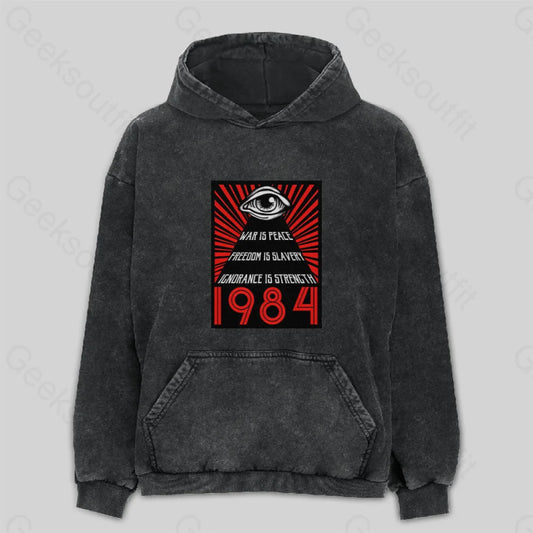 1984 Orwell Washed Hoodie M