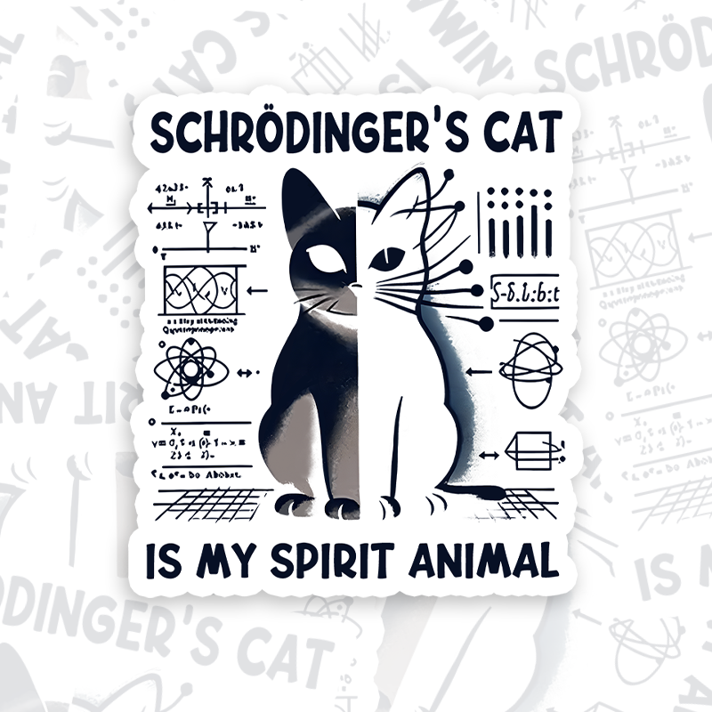 Schrodinger's Сat Science Geek Sticker