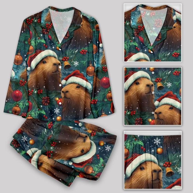 Christmas Capybara Pajamas Set