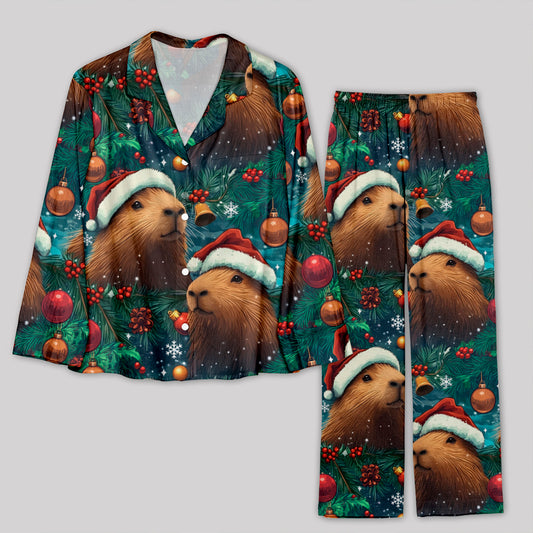 Christmas Capybara Pajamas Set