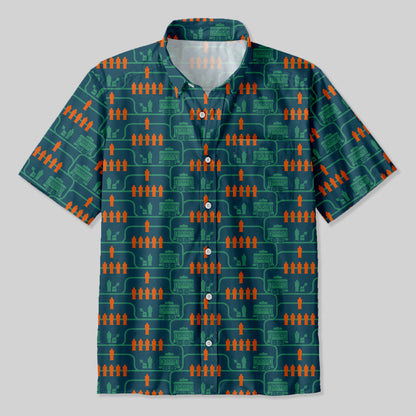 Trolley Problem Button Up Pocket Shirt