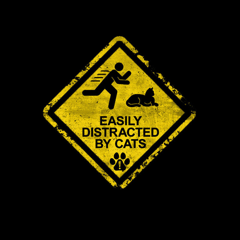 Cat Distraction Warning T-Shirt