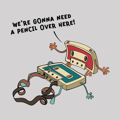 Vintage Cassette Tape And Pencil Joke Geek T-Shirt