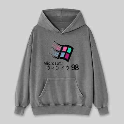 Microsoft Windows 98 Vaporwave Washed Hoodie