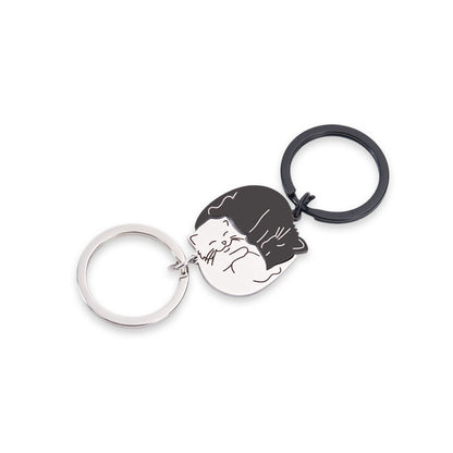 Kitten Stainless Steel Spliced Keychain