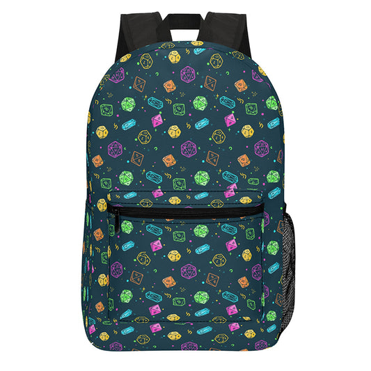 Colorful DND Dice RPG Geek Backpack