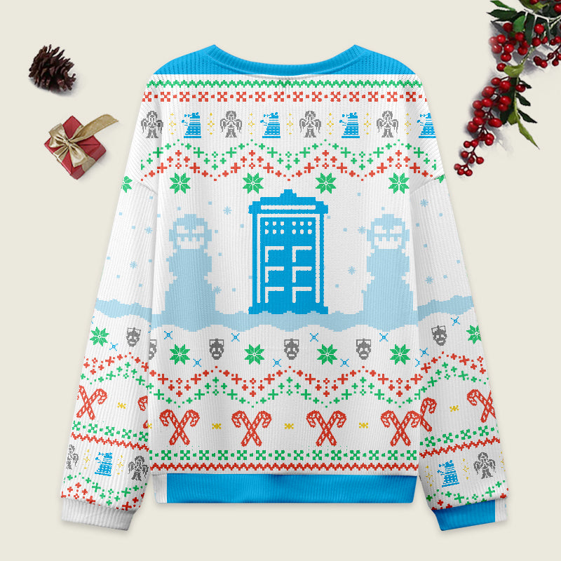 Doctor Who White Ugly Christmas Sweater