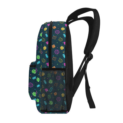 Colorful DND Dice RPG Geek Backpack