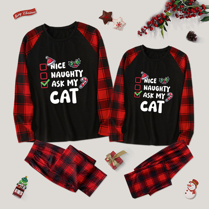 Ask My Cat Family Christmas Pajama Sets