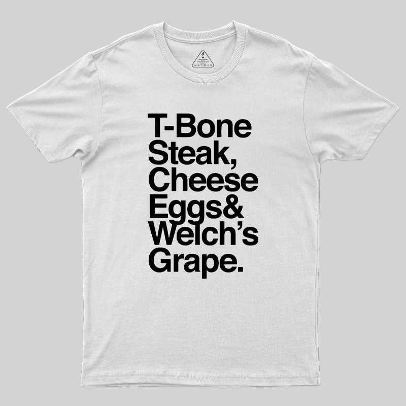 Guest Check T-Bone Steak, Cheese Eggs, Welch's Grape Geek T-Shirt