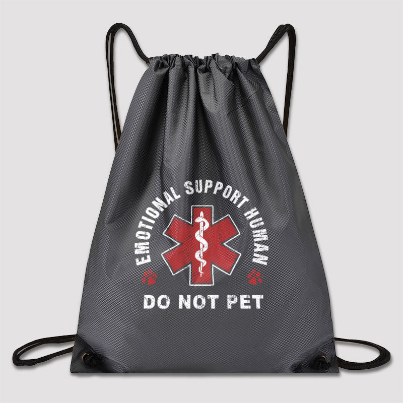 Emotional Support Human Drawstring Cinch Bag