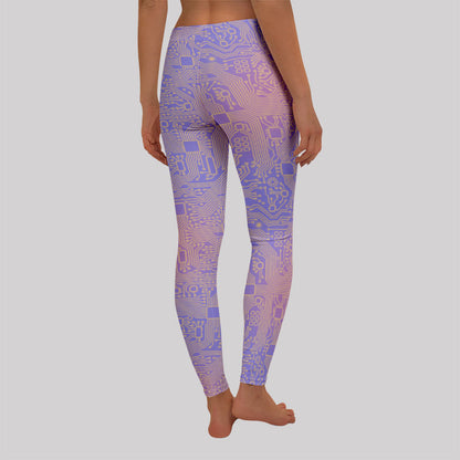 Computer Circuit Board Purple Geek Leggings