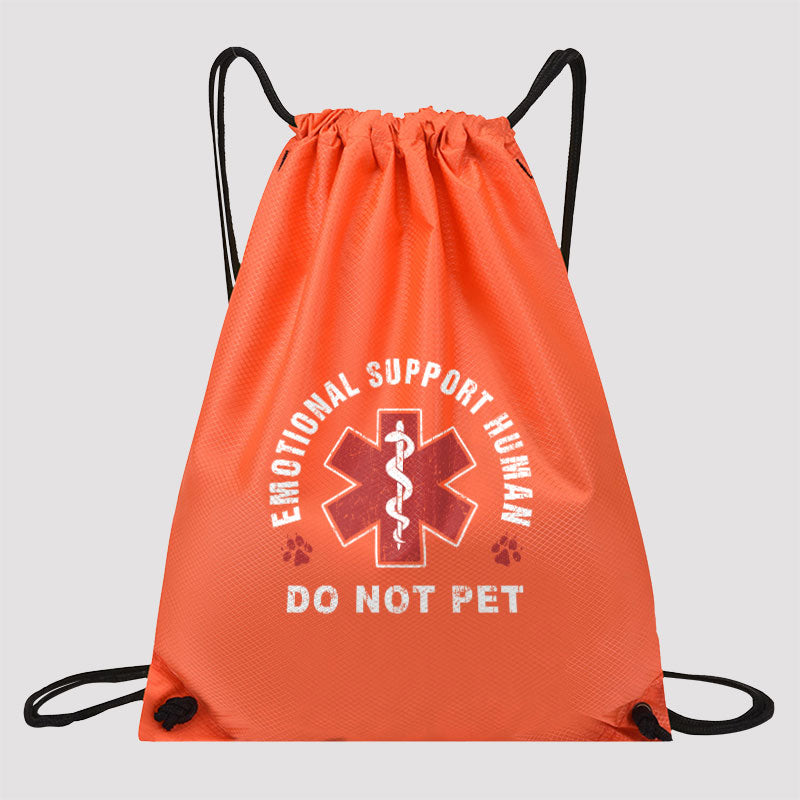 Emotional Support Human Drawstring Cinch Bag