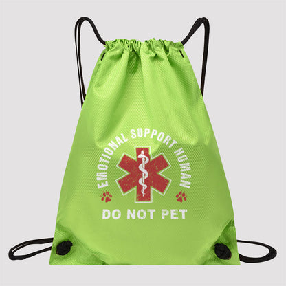 Emotional Support Human Drawstring Cinch Bag