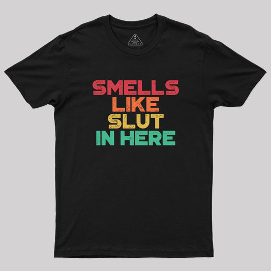 Smells Like Sl*t In Here Sunset Funny Geek T-Shirt