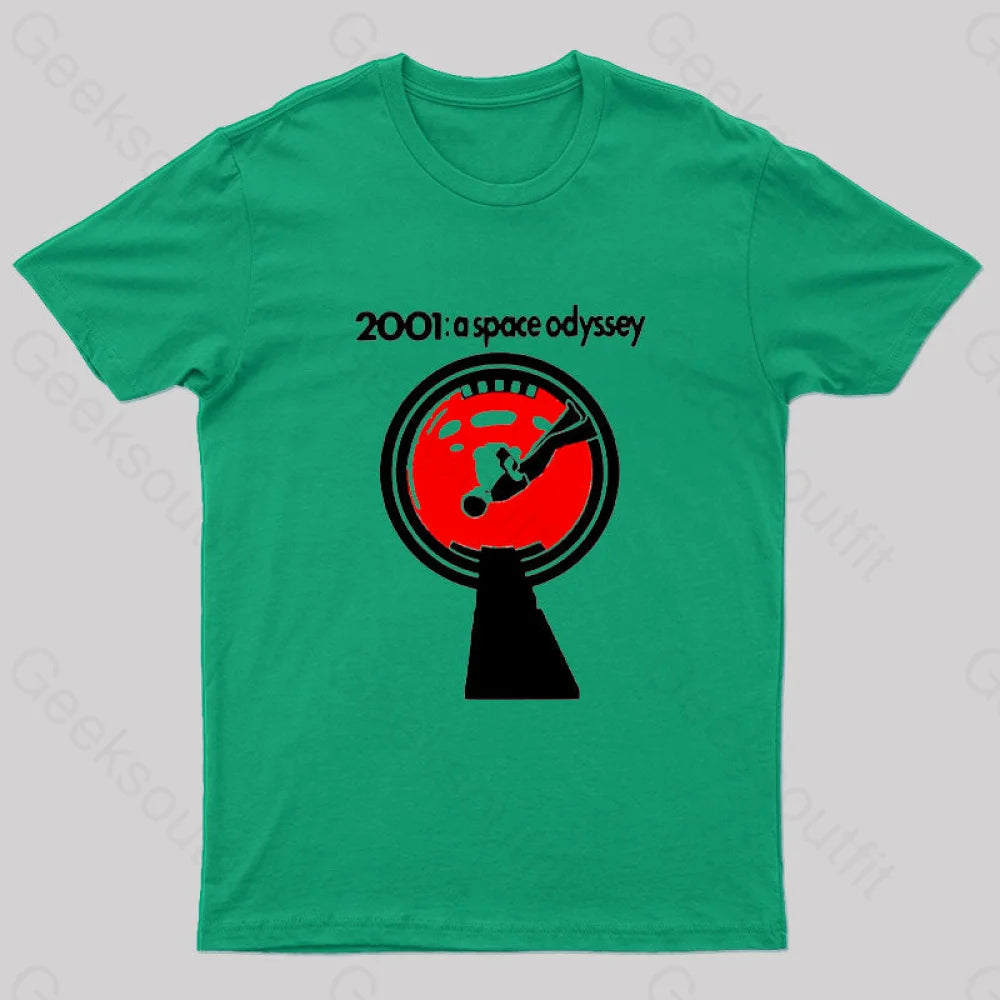 2001 A Space Odyssey Geek T-Shirt Green / S