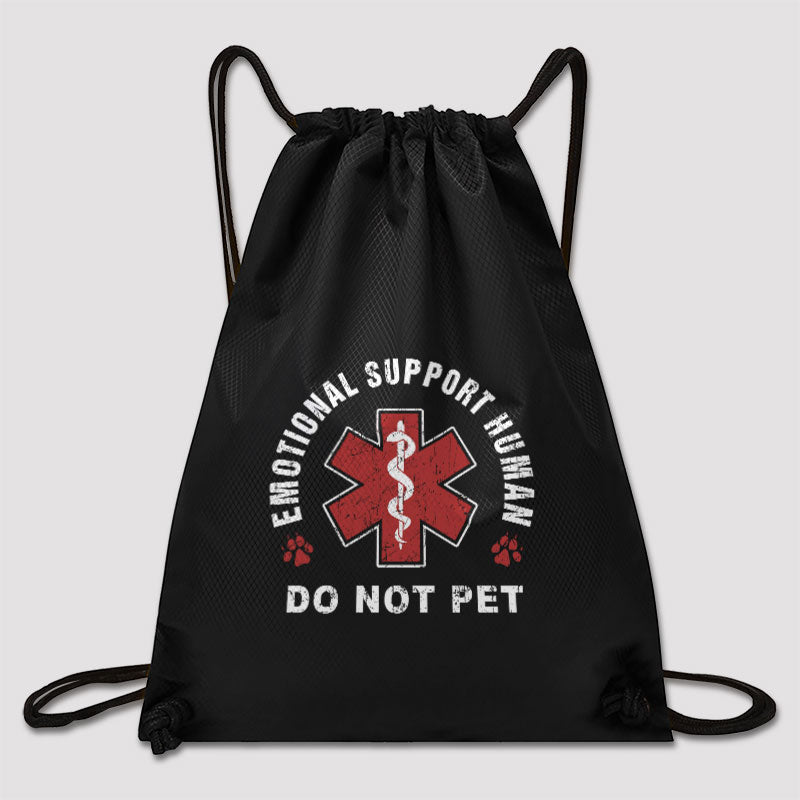 Emotional Support Human Drawstring Cinch Bag