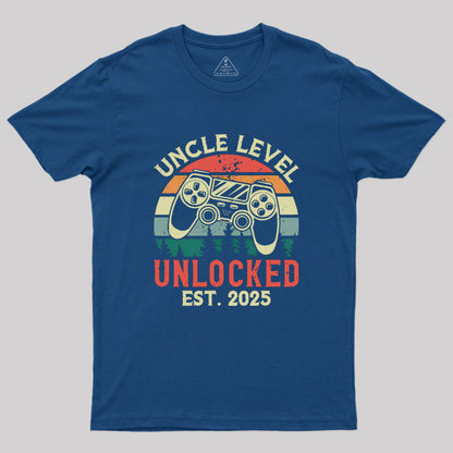 Uncle Level Unlocked Est. 2025 Geek T-Shirt