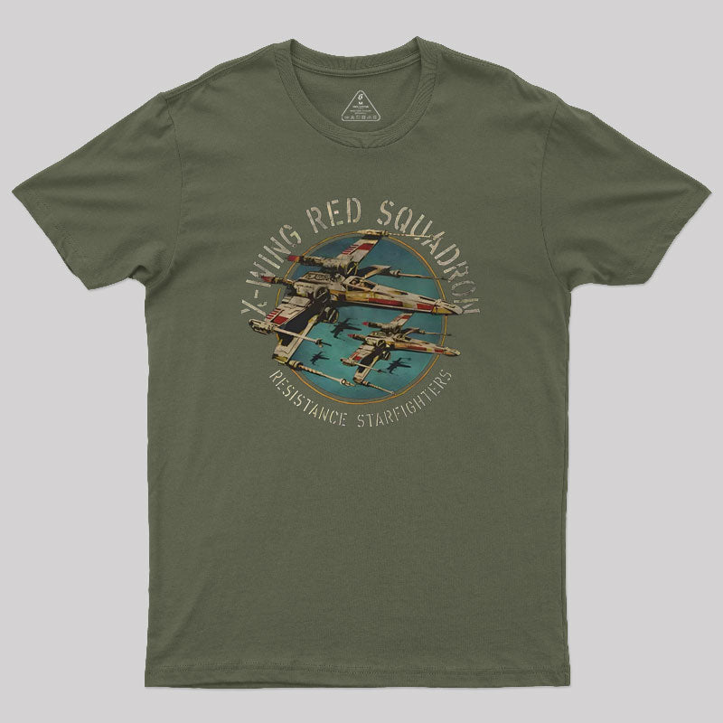 X-Wing Squadron Faded Portrait Geek T-Shirt