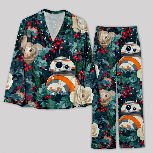 Christmas Winter Rose Christmas Holly BB-8 Pajamas Set