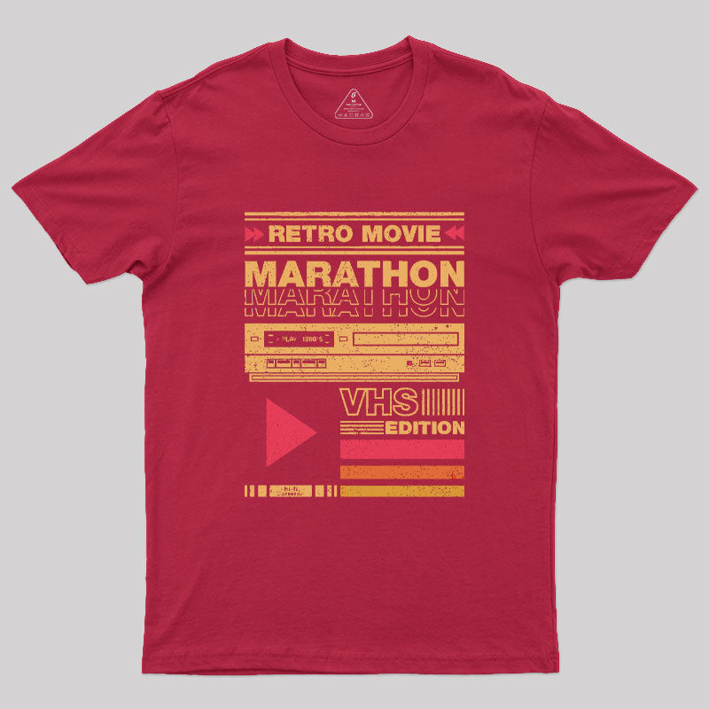 Retro Movie Marathon VHS Edition Geek T-Shirt