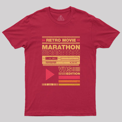 Retro Movie Marathon VHS Edition Geek T-Shirt