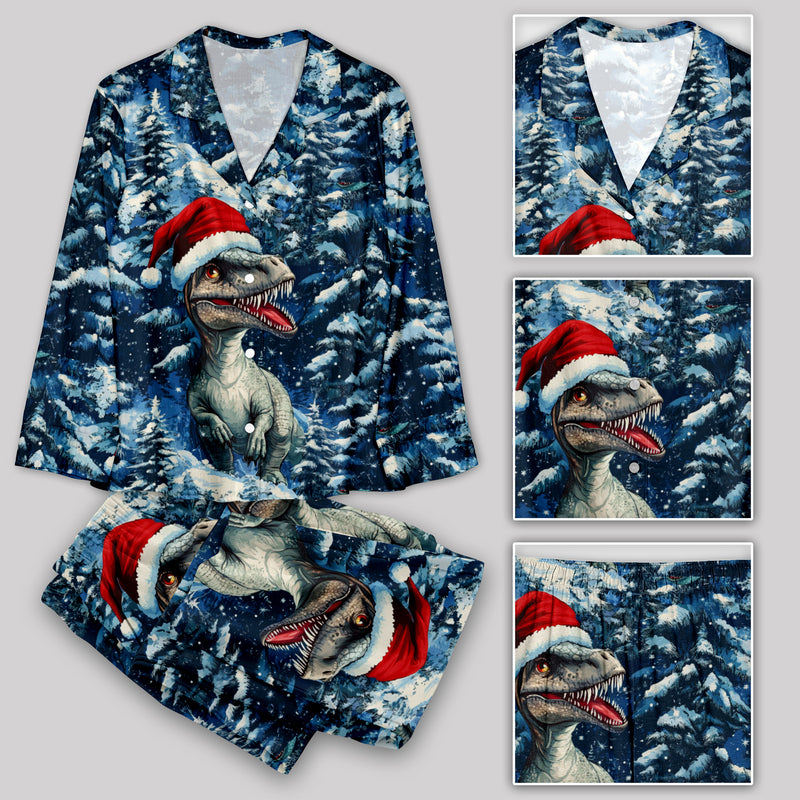 Christmas Cedar Jurassic Dinosaur Pajamas Set