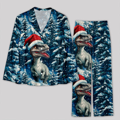 Christmas Cedar Jurassic Dinosaur Pajamas Set